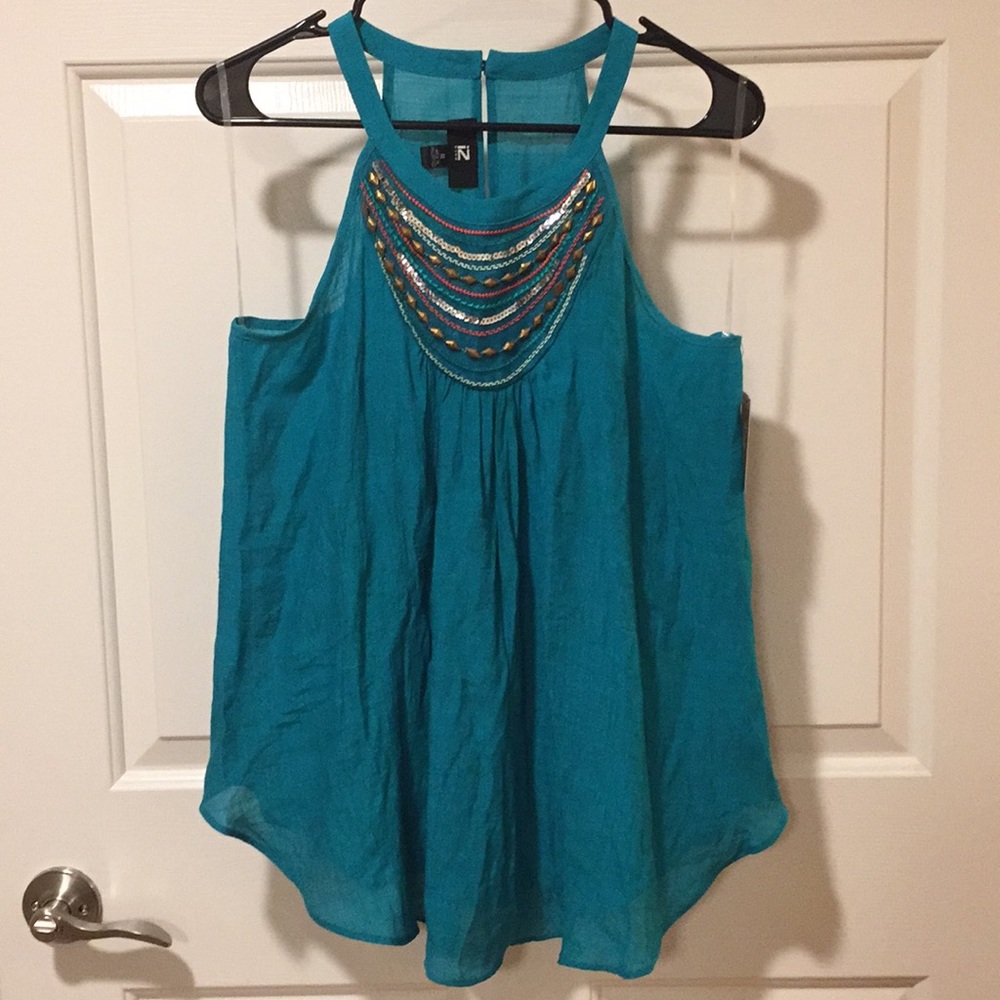 Teal halter top